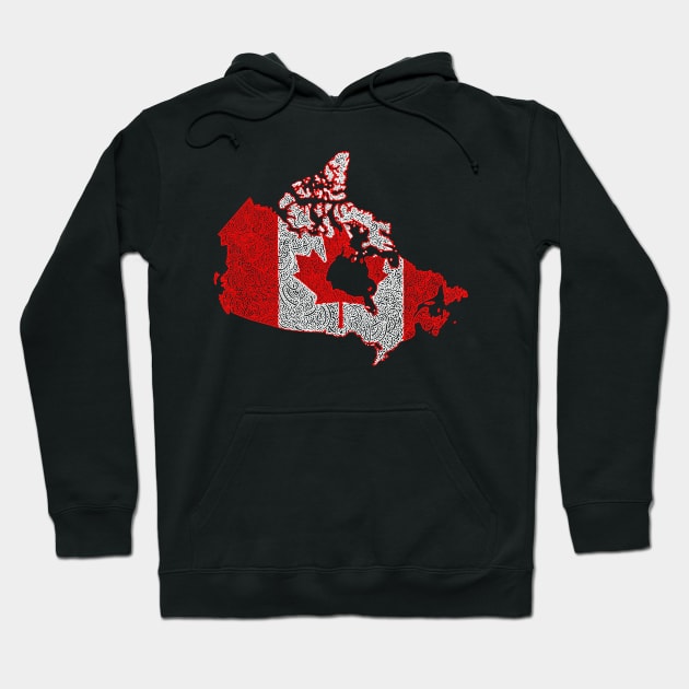 Canada Map Design Hoodie by Naoswestvillage